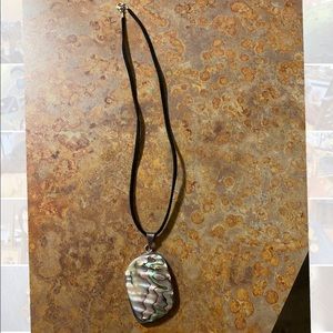 Vintage Signed Mexican Sterling Abalone Pendant